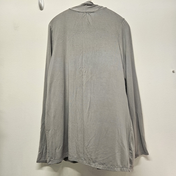Women's Open Front Cardigan Medium Gray Micromodal Soft Lightweight Office New - Picture 8 of 9
